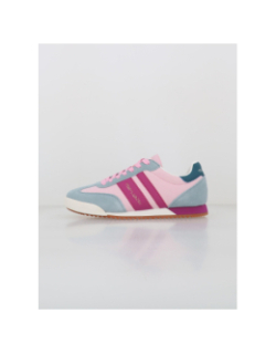 Baskets en cuir suédé serraje rose bleu femme - Teddy Smith