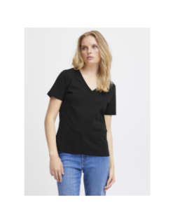T-shirt col v palmer noir femme - Ichi