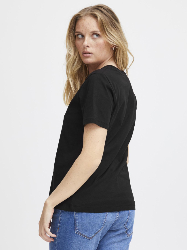 T-shirt col v palmer noir femme - Ichi