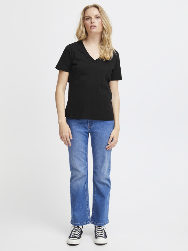 T-shirt col v palmer noir femme - Ichi