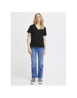 T-shirt col v palmer noir femme - Ichi