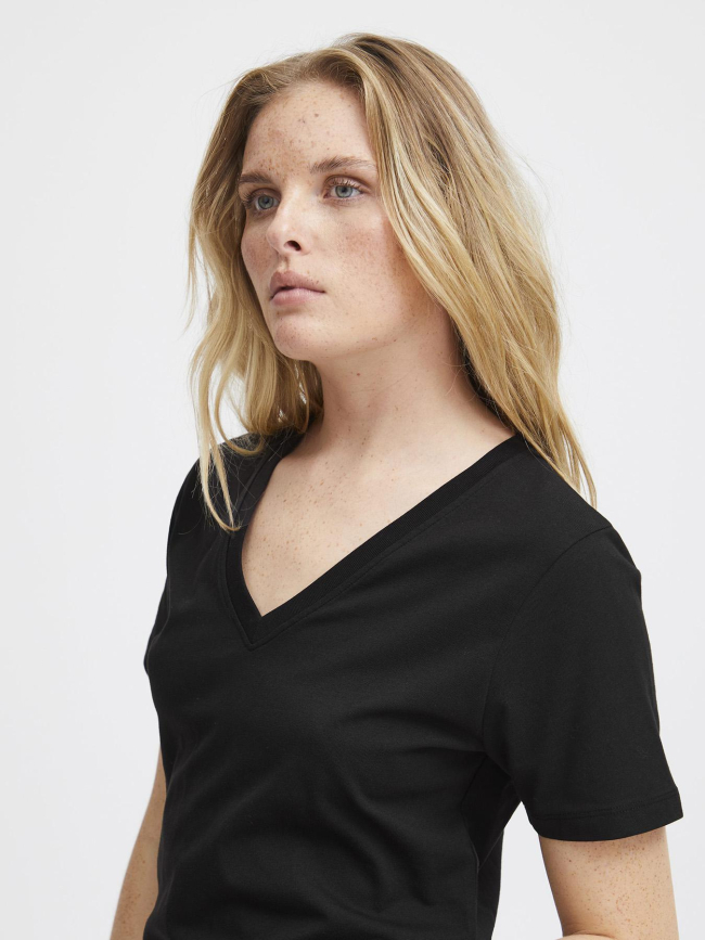 T-shirt col v palmer noir femme - Ichi