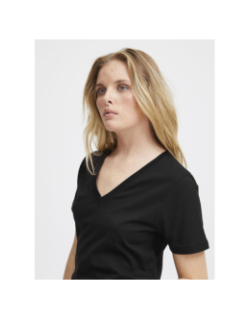 T-shirt col v palmer noir femme - Ichi