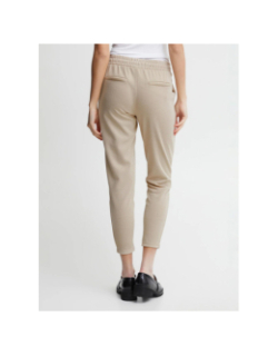 Pantalon droite kate pique beige femme - Ichi