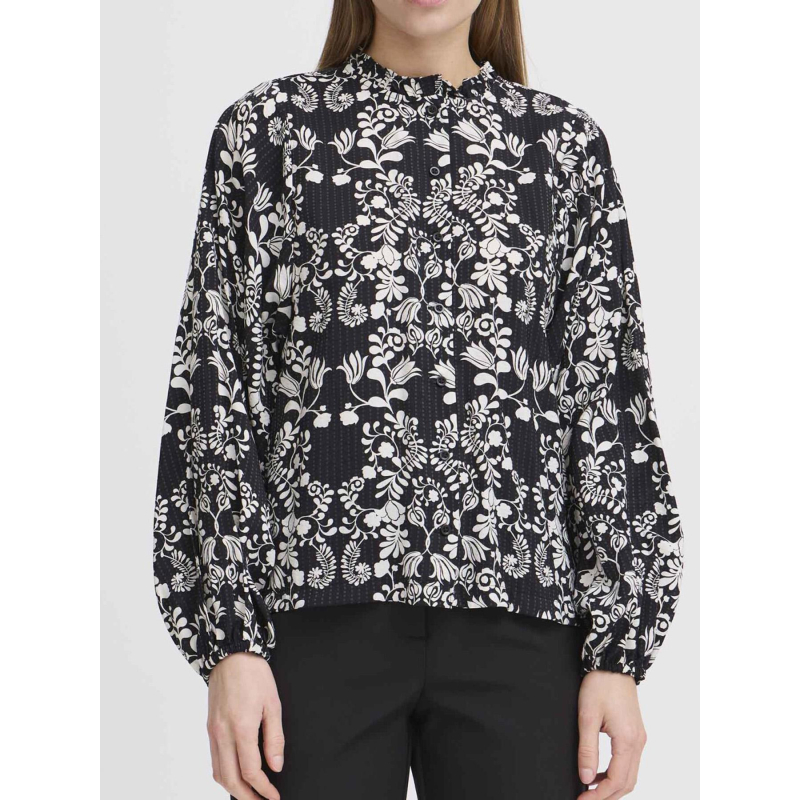 Blouse imprimée gocina noir femme - Ichi
