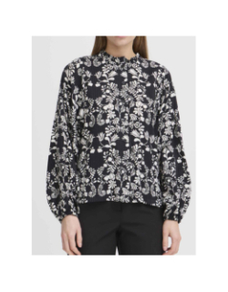 Blouse imprimée gocina noir femme - Ichi