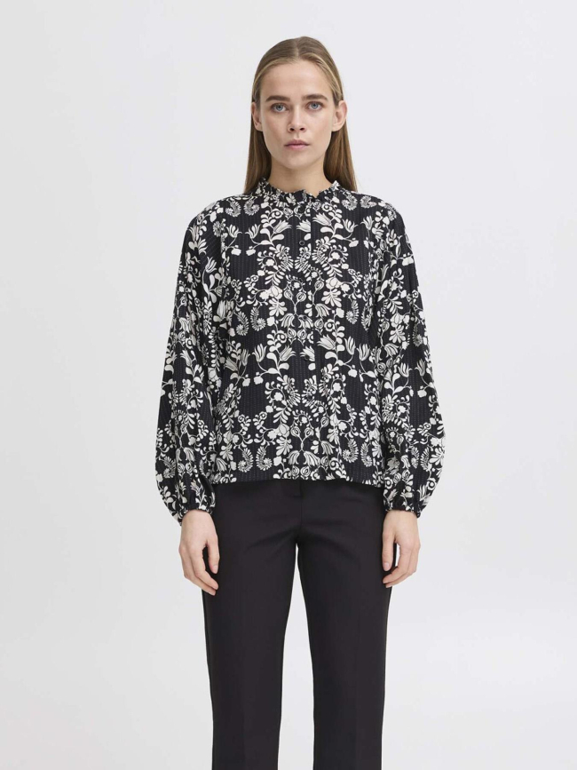 Blouse imprimée gocina noir femme - Ichi