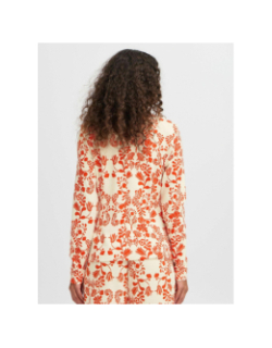 Veste blazer imprimée kate écru rouge femme - Ichi