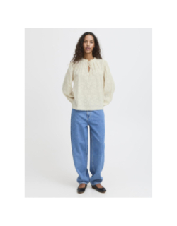 Blouse relief iheona beige femme - Ichi