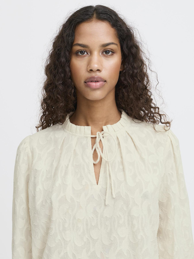Blouse relief iheona beige femme - Ichi