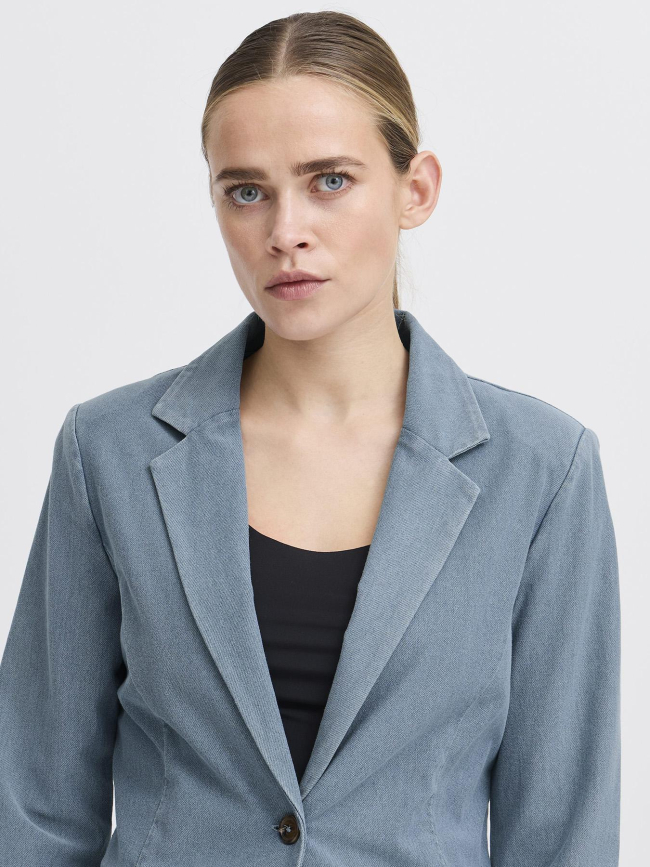 Veste blazer denim kate bleu femme - Ichi