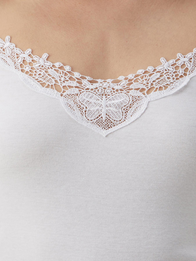 Lot de 2 débardeurs col dentelle kira blanc noir femme - Only