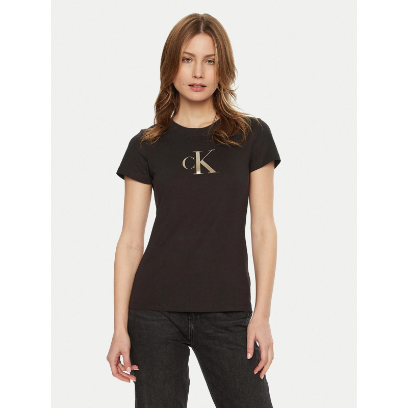 T-shirt gradient slim noir femme - Calvin Klein Jeans