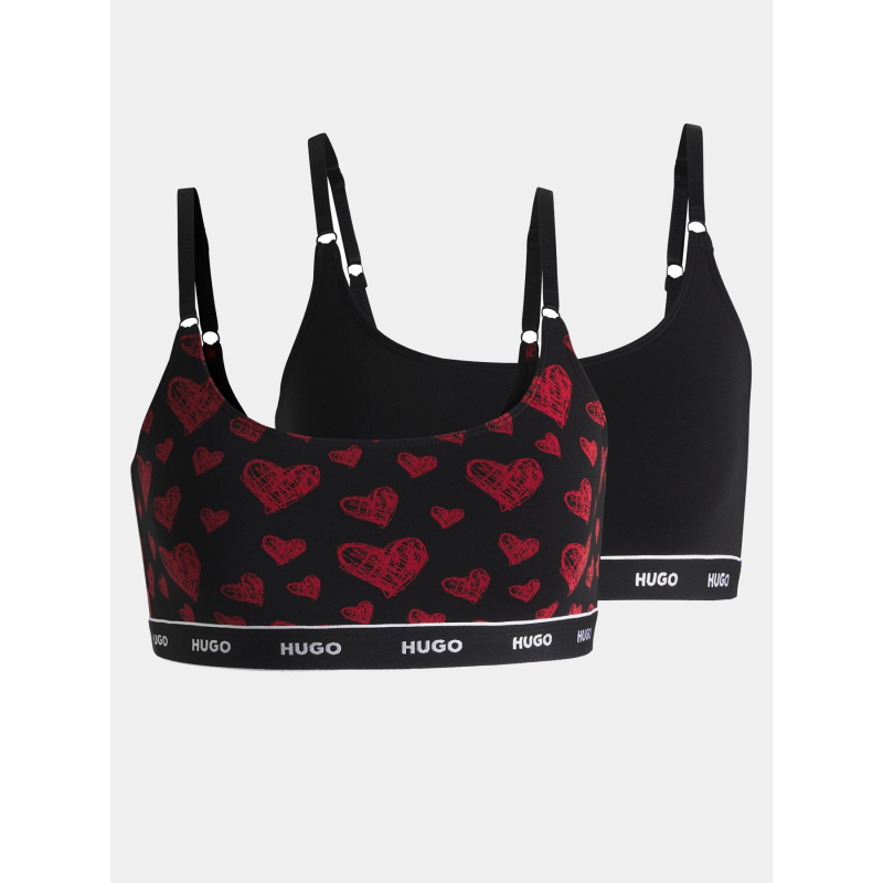 Pack de 2 brassières design noir femme - Hugo