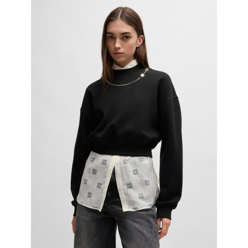 Sweat crop dewita noir femme - Hugo