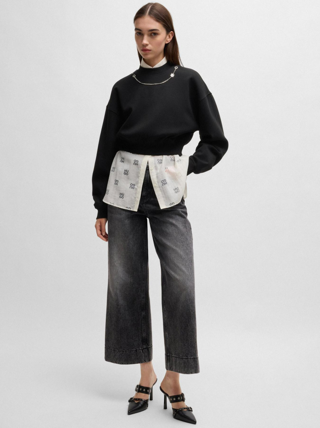 Sweat crop dewita noir femme - Hugo