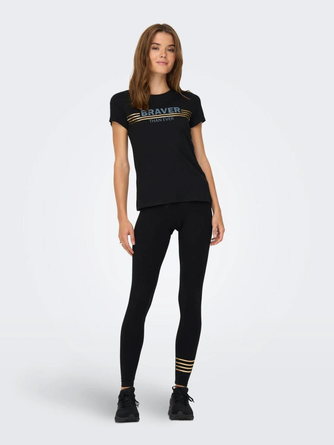 Legging de sport taille haute onpstrong noir femme - Only