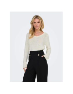 Pull col v geena blanc femme - Only