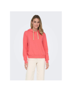 Sweat à capuche noli cœur dubarry rose femme - Only