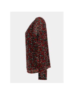 Blouse à fleurs lagnes noir rouge femme - Only