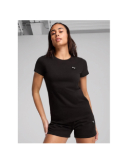 T-shirt à manches courtes essential elevated noir femme - Puma