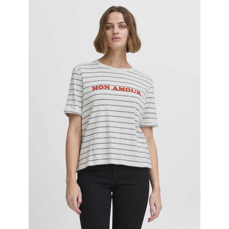 T-shirt rayé nova blanc bleu femme - Ichi