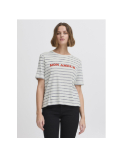 T-shirt rayé nova blanc bleu femme - Ichi