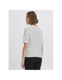 T-shirt rayé nova blanc bleu femme - Ichi