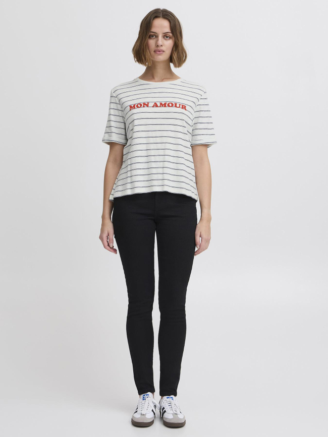 T-shirt rayé nova blanc bleu femme - Ichi