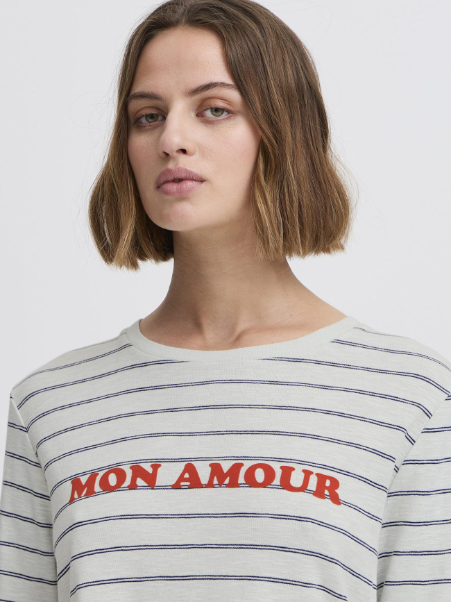 T-shirt rayé nova blanc bleu femme - Ichi