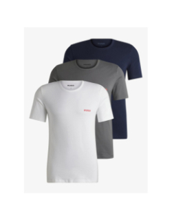 Pack de 3 t-shirt en coton regular fit blanc homme - Hugo