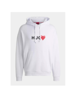 Sweat à capuche dewgili blanc homme - Hugo