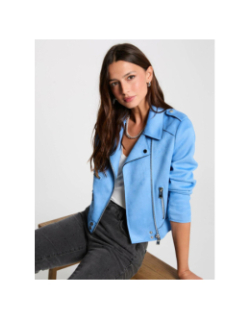 Veste zippé suédine gousmi bleu femme - Morgan