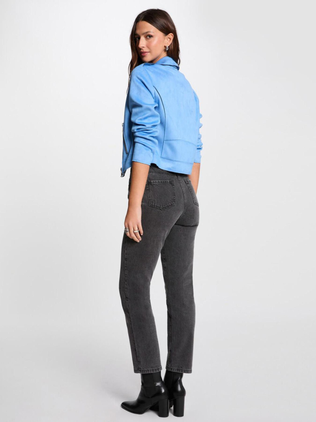Veste zippé suédine gousmi bleu femme - Morgan