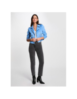Veste zippé suédine gousmi bleu femme - Morgan