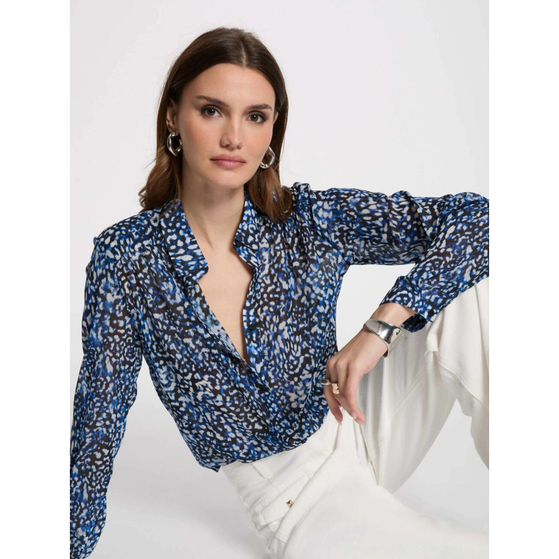 Chemisier léger carra bleu femme - Morgan