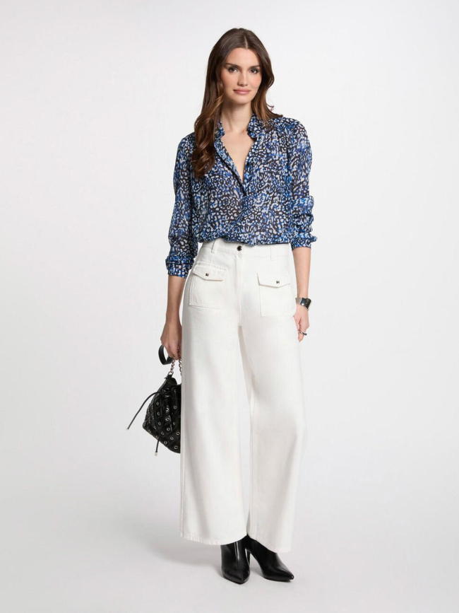 Chemisier léger carra bleu femme - Morgan