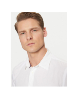 Chemise ajustée en popeline flex blanc homme - Tommy Hilfiger