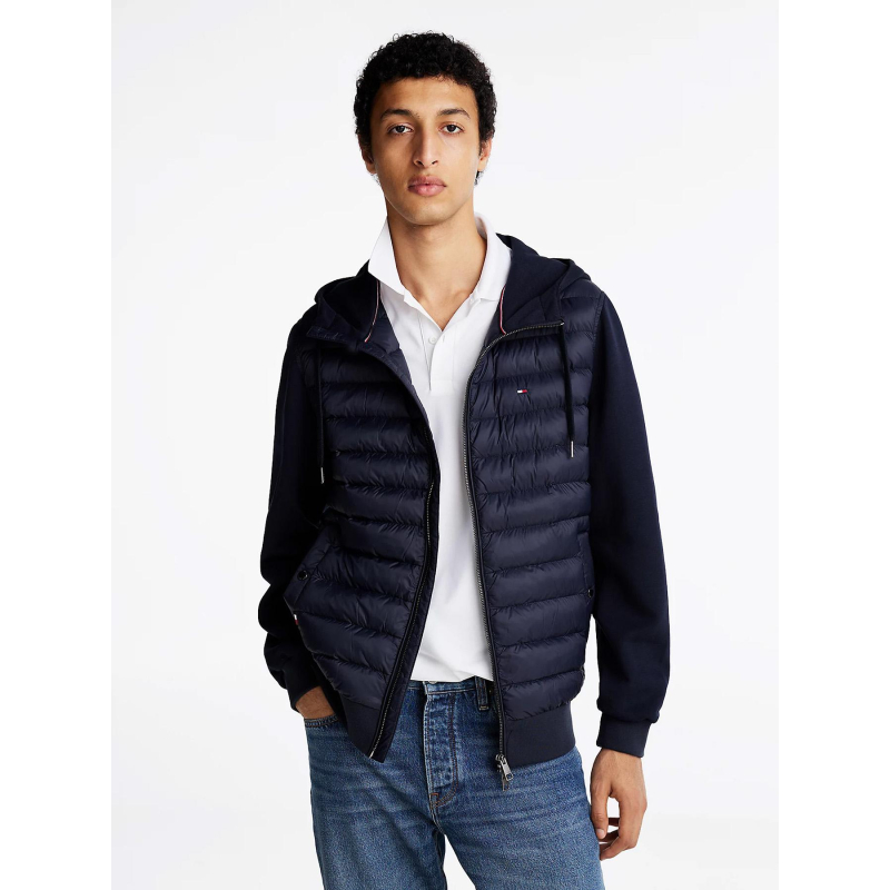 Veste bi-matière mix media bleu marine homme - Tommy Hilfiger