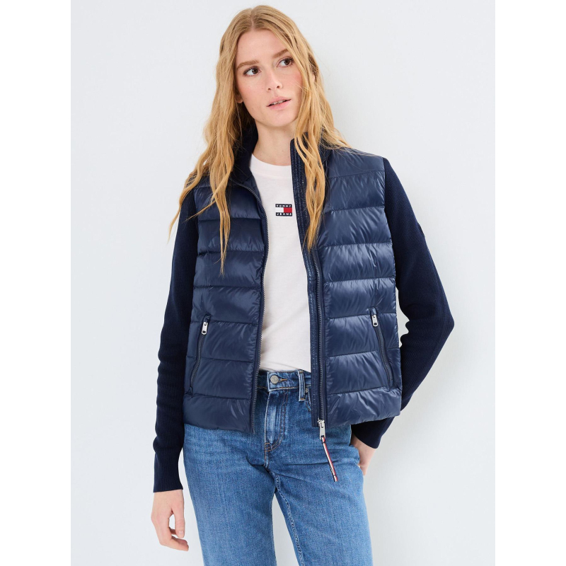 Veste matelassé bi-matière bleu marine femme - Tommy Hilfiger