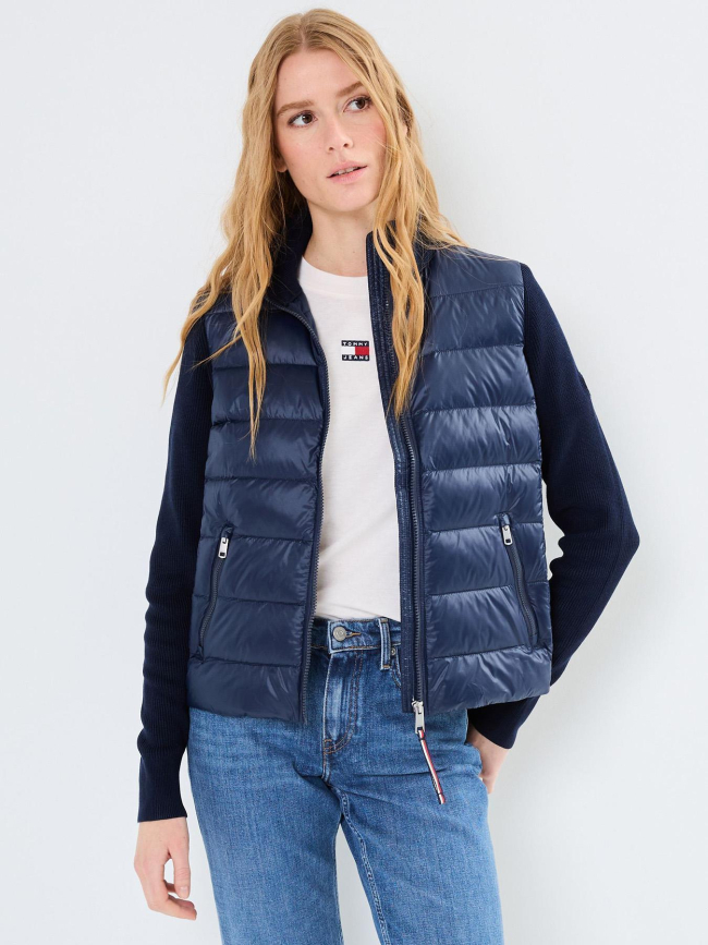 Veste matelassé bi-matière bleu marine femme - Tommy Hilfiger