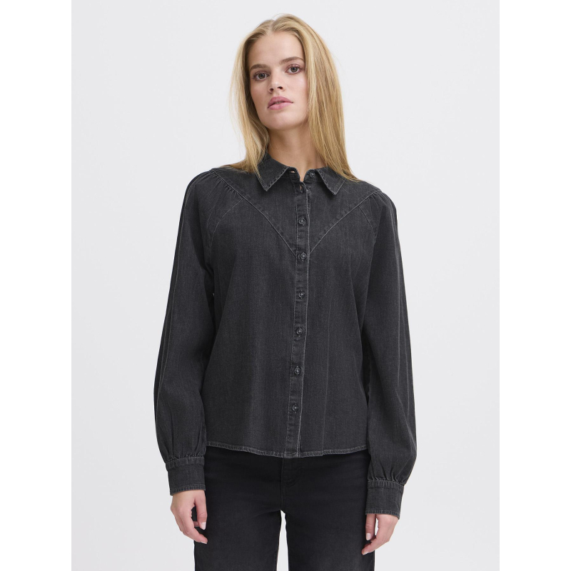 Chemise en jean tullamore gris anthracite femme - Ichi