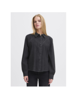 Chemise en jean tullamore gris anthracite femme - Ichi