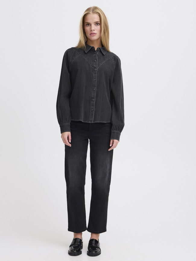 Chemise en jean tullamore gris anthracite femme - Ichi