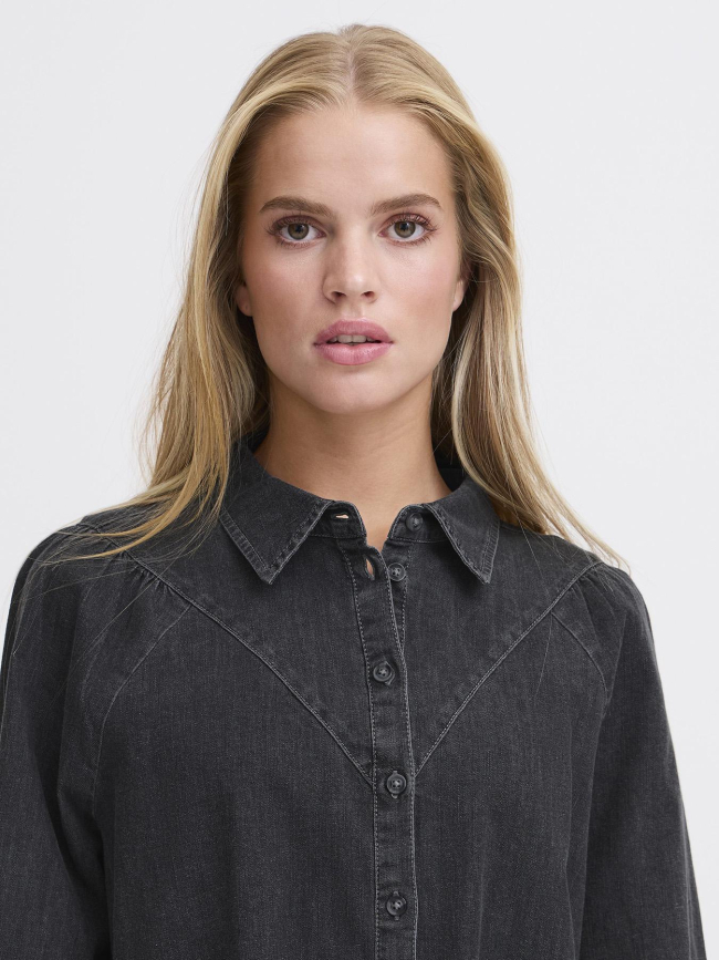 Chemise en jean tullamore gris anthracite femme - Ichi
