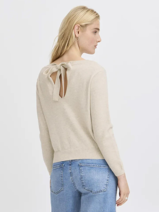 Pull brielle coeur beige femme - Ichi