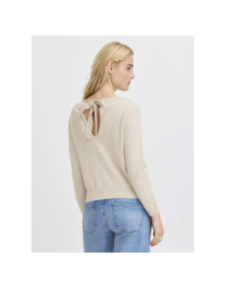 Pull brielle coeur beige femme - Ichi