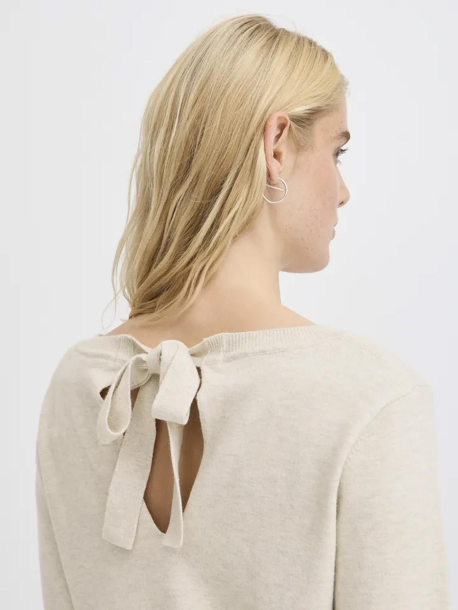 Pull brielle coeur beige femme - Ichi