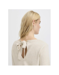Pull brielle coeur beige femme - Ichi