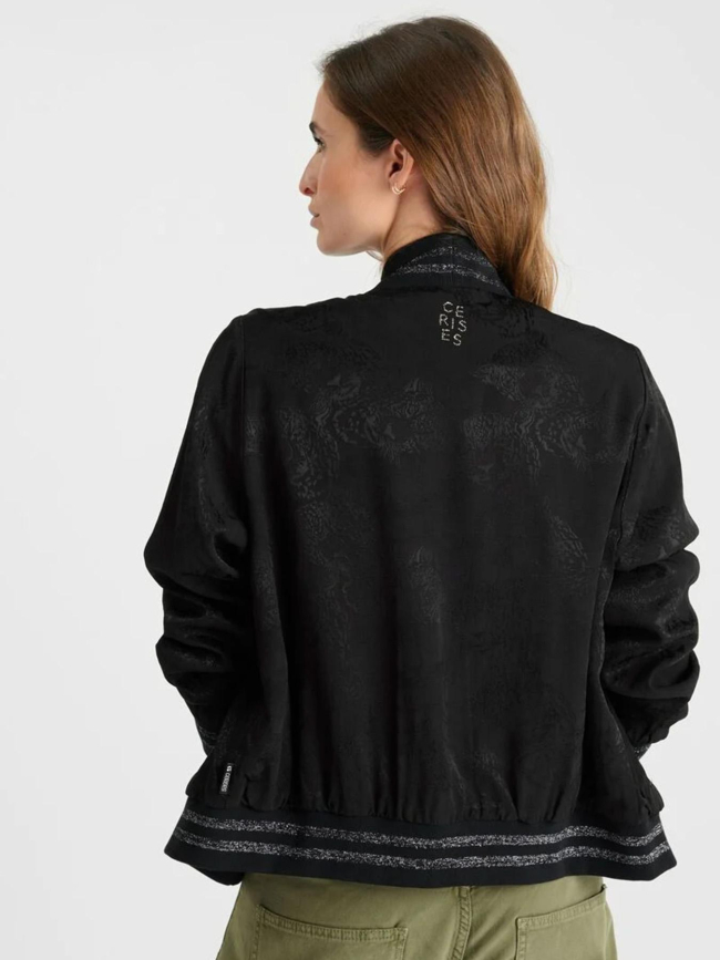 Veste imprimée clavel noir femme - Le Temps Des Cerises